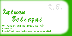 kalman beliczai business card