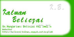 kalman beliczai business card